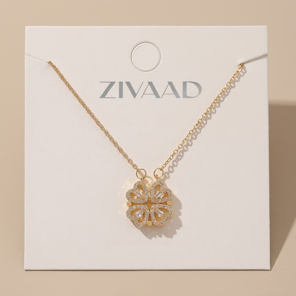 4-Leaf Clover Magnetic Heart Necklace