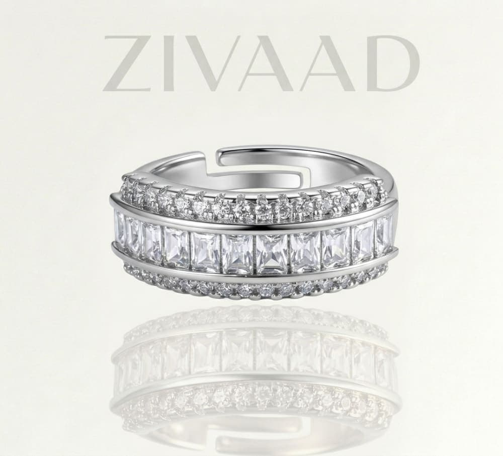 Baguette Crystal Adjustable Ring