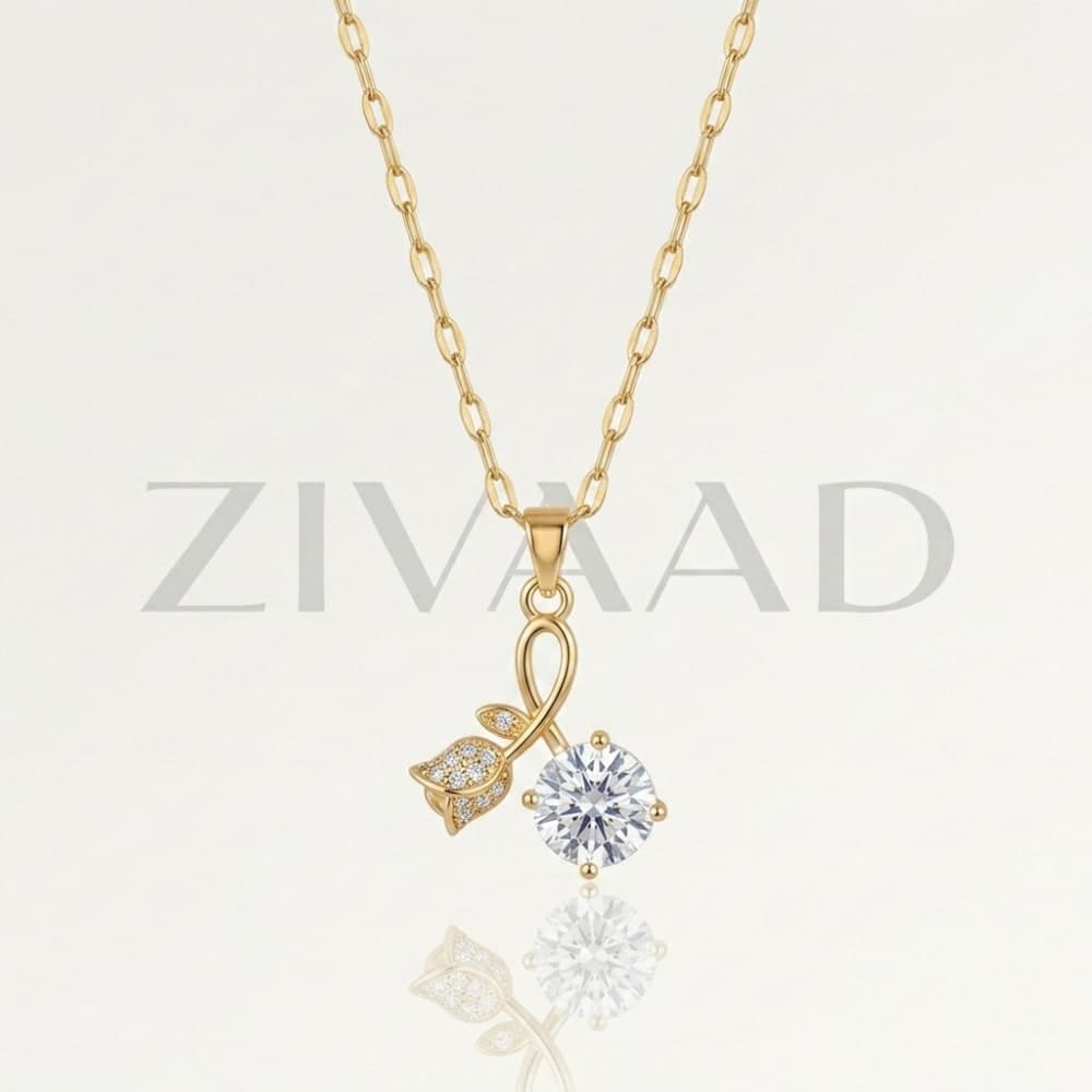 Romantic Rose Crystal Pendant Necklace