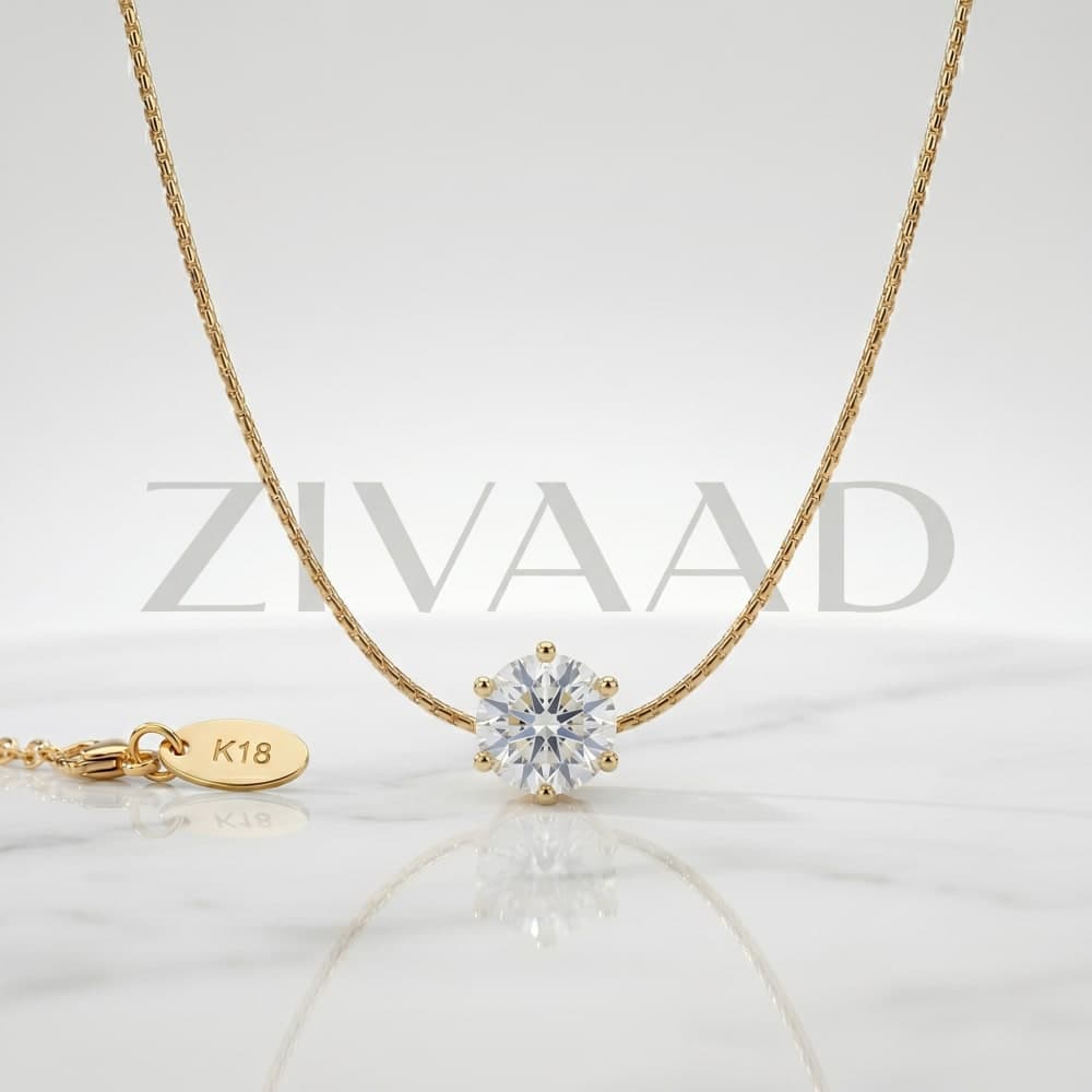 One Diamond Necklace 18k