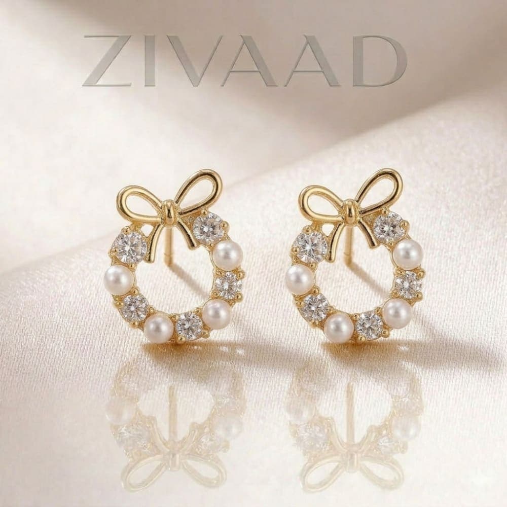 Korean Pearl Bow & Knot Earrings
