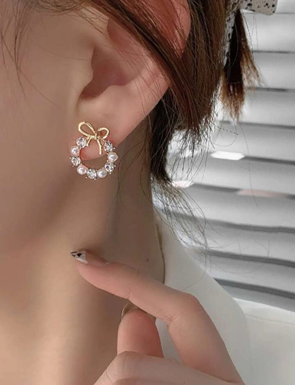 Korean Pearl Bow & Knot Earrings